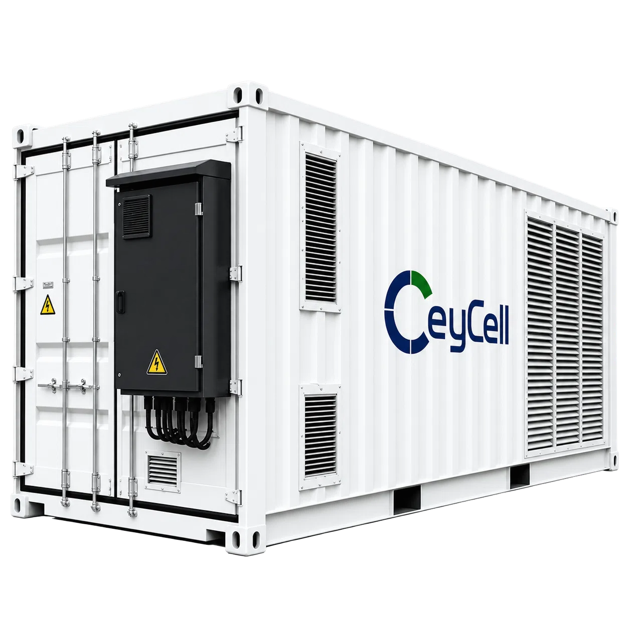 Illustrative containerised energy system visualisation, not a technical product photo